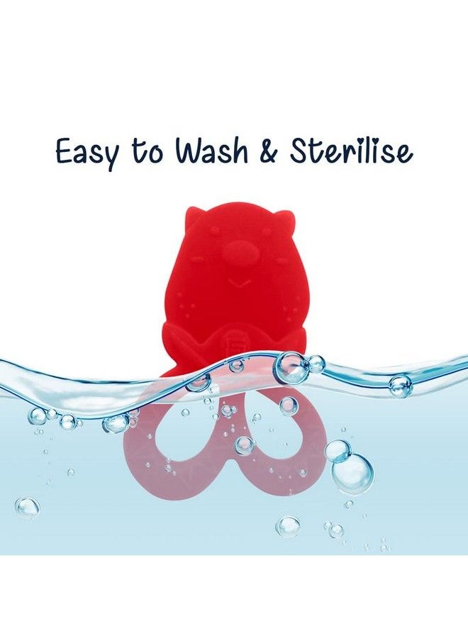 BuddsBuddy 100% Bpa Free Soft Silicone Baby Teether For 3 To 6 Babies (Tylo Red)  - Image 5