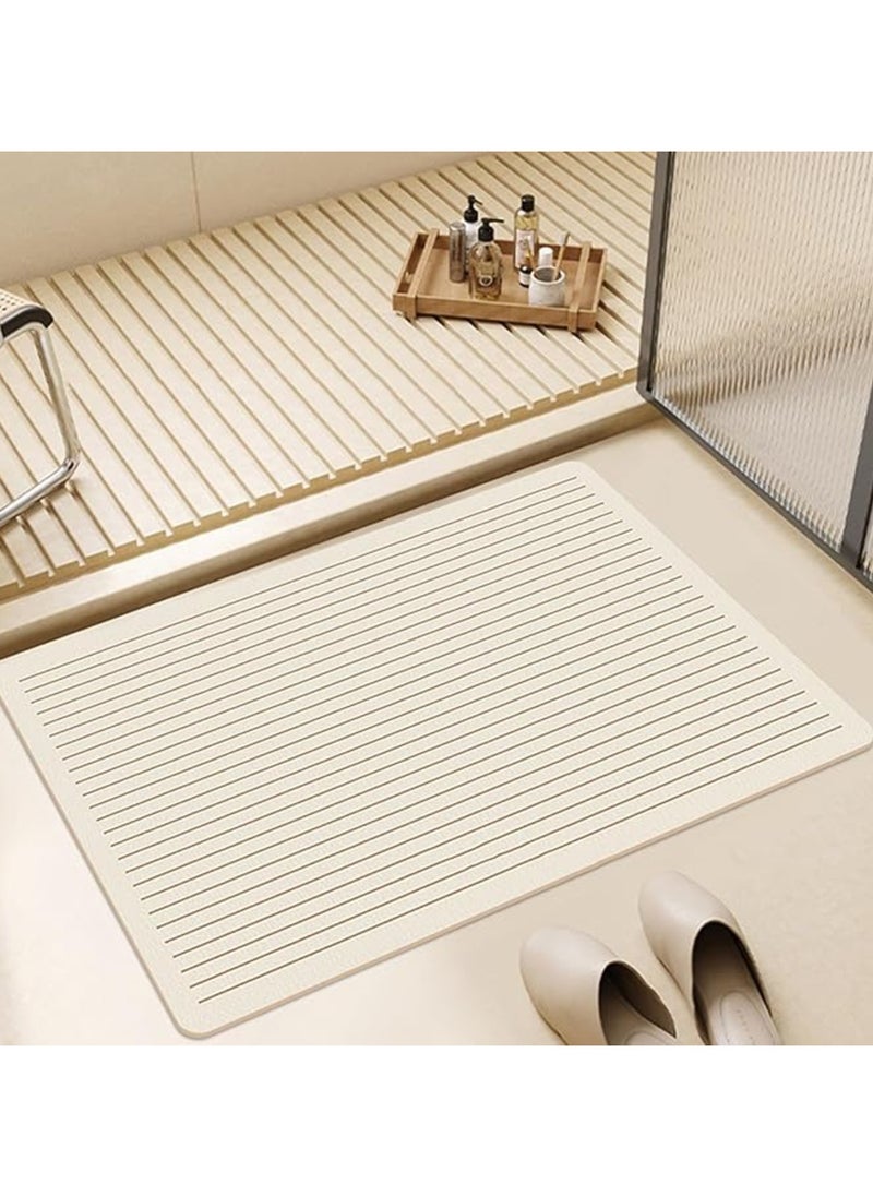 TYCOM Cloth Bath Mat Super Absorbent Bathtub Mat with Non-Slip Anti Slip Bathroom Floor Mats and Quick Dry Bath Rug, Thickened Soft Easier Clean Carpet 50 By 80 CM 
