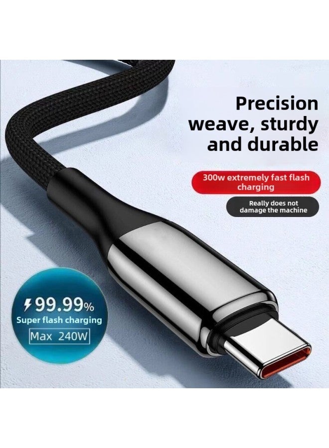 300W Braided Flash Charging Typec Data Cable For Huawei VIVO Millet Glory OPPO Mobile Phone Charging Line 10A-Color:10-core Optical Fiber Flash Charging * Double Braided [bright Red] Old Model Android - 1.0m : Add 168 Copper * Charging Faster And More Protective Machine  - Image 3