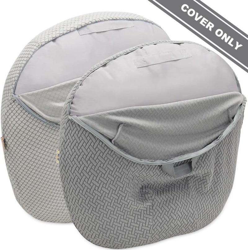 بلو سنيل غطاء كرسي استرخاء حديثي الولادة Strechy، قابل للإزالة وناعم للغاية ومجهز بإحكام لكرسي استرخاء الأطفال من BlueSnail (عبوتان، رمادي + رمادي فاتح) - Image 3