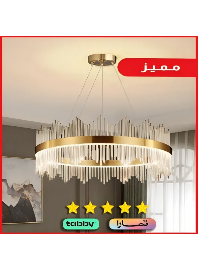 Hummer Oil-shaped chandelier with a charming touch and a multi-colored glow (cream + yellow + white), diameter 80 cm.  - Image 1