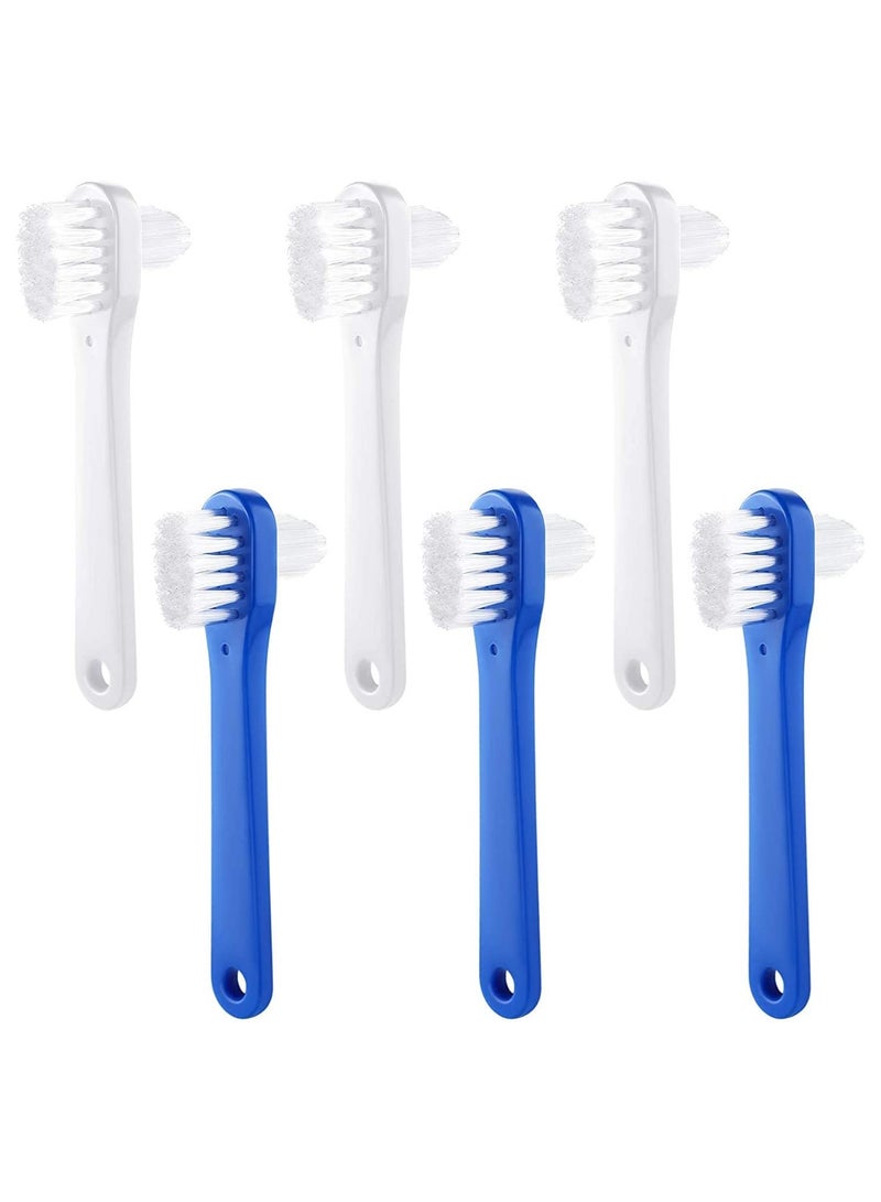 SOLARAE Denture Brush Dual Head Toothbrushes Hard Denture Cleaning Brush Denture Toothbrush Cleaning Brush False Teeth Brush Toothbrush for False Teeth Cleaning, 2 Colors (6 Pieces) - Image 1