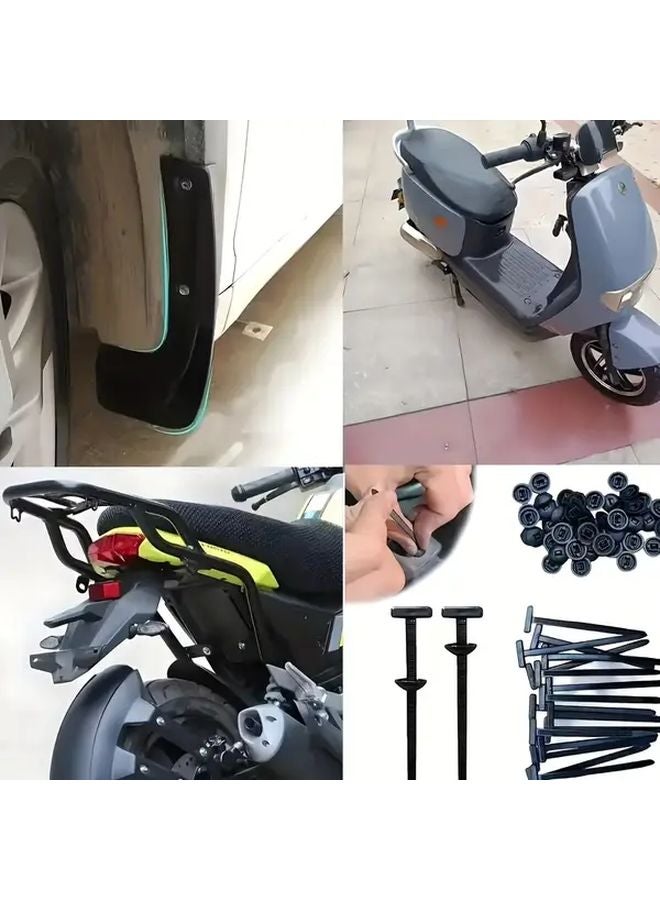 120pcs Black Multi Functional Cable Ties Reusable Nylon Zip Clips For Wire Management - Image 5