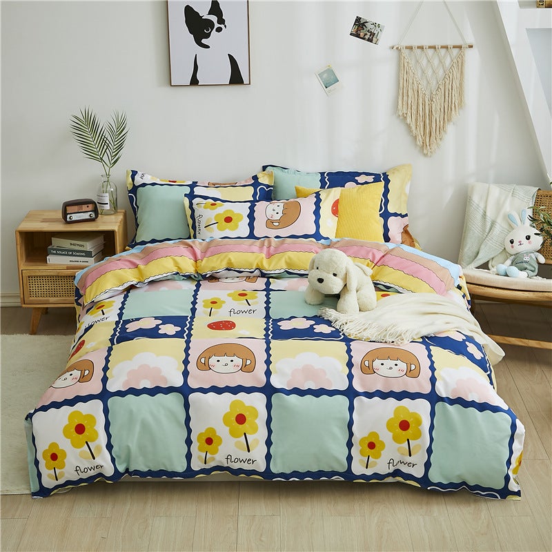 Sanding Quilt Cover Single Piece Aloe Vera Cotton Single Student Dormitory Quilt 1.51.8 2 Meters Cotton Quilt Cover A Generation Of Hair - Image 4