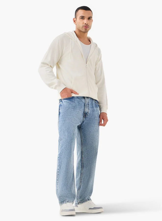 Splash FAV Men Regular Fit Waffle Textured Cotton Blend Hoodie