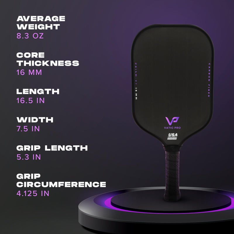 Vatic Pro Prism V7 Carbon Fiber 16mm - Foam Injected Walls - Includes Paddle Cover - Image 2