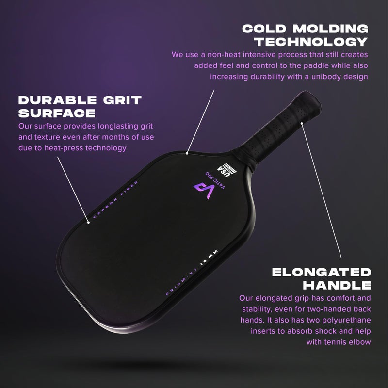Vatic Pro Prism V7 Carbon Fiber 16mm - Foam Injected Walls - Includes Paddle Cover - Image 3