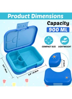 B&B B&B Bento box with handle 4 compartments Ideal Portion Sizes Leak-Proof, Bento Lunch Box for Kids Toddlers, Dishwasher Safe, BPA Free Removable Plastic Tray for kids Ages 3 to 7 years  - Image 3