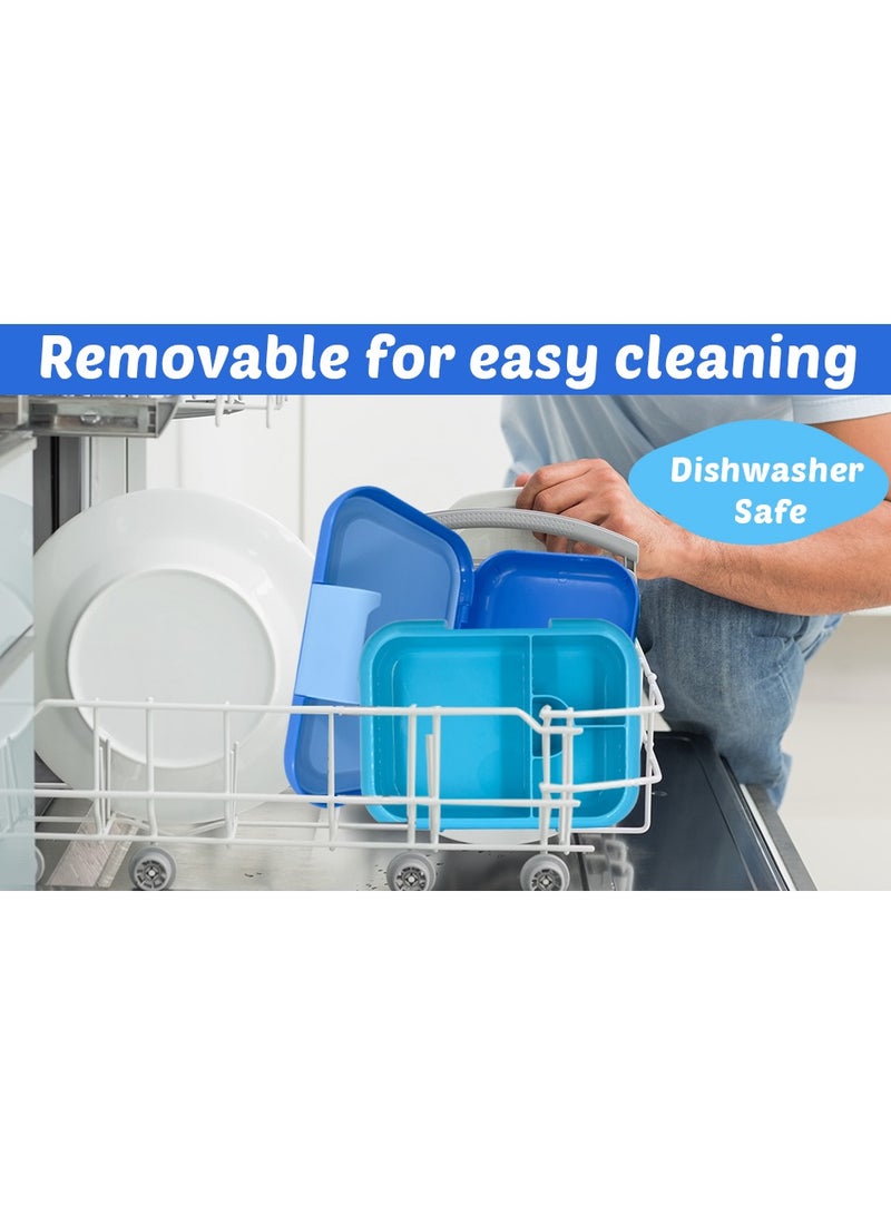 Baitywbnati B&B Bento box with handle 4 compartments Ideal Portion Sizes Leak-Proof, Bento Lunch Box for Kids Toddlers, Dishwasher Safe, BPA Free Removable Plastic Tray for kids Ages 3 to 7 years - Image 4