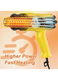 Necomi Heat Gun 2000W Professional Hot Air Gun 60℃ 600 ℃ Variable Temperature Control 2 Temp Setting Overload Protection Fast Heating 7 Accessories For Shrink Pipe Pvc Wrap Crafts Epoxy Resin  - Image 3
