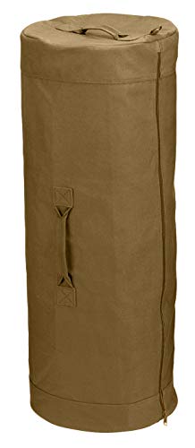Rothco Canvas Duffle Bag with Side Zipper – Rugged Outdoor Camping Gear Storage – Coyote Brown – 25" x 42" - Image 1