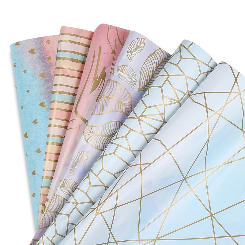 OFIXO Premium Design | Gift Wrapping Paper Sheets | Gift Wrap Roll for Packing, Birthday, Anniversary, Mix, Pack of 6 (Multicolor) - Image 1