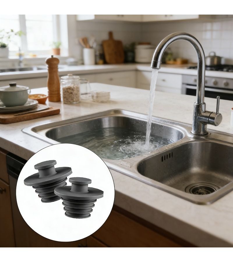 Black Non Slip Bathtub Drain Stopper Easy Install Leak Proof Design - Image 4