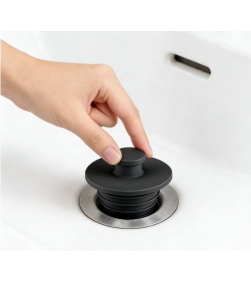 Black Non Slip Bathtub Drain Stopper Easy Install Leak Proof Design - Image 3
