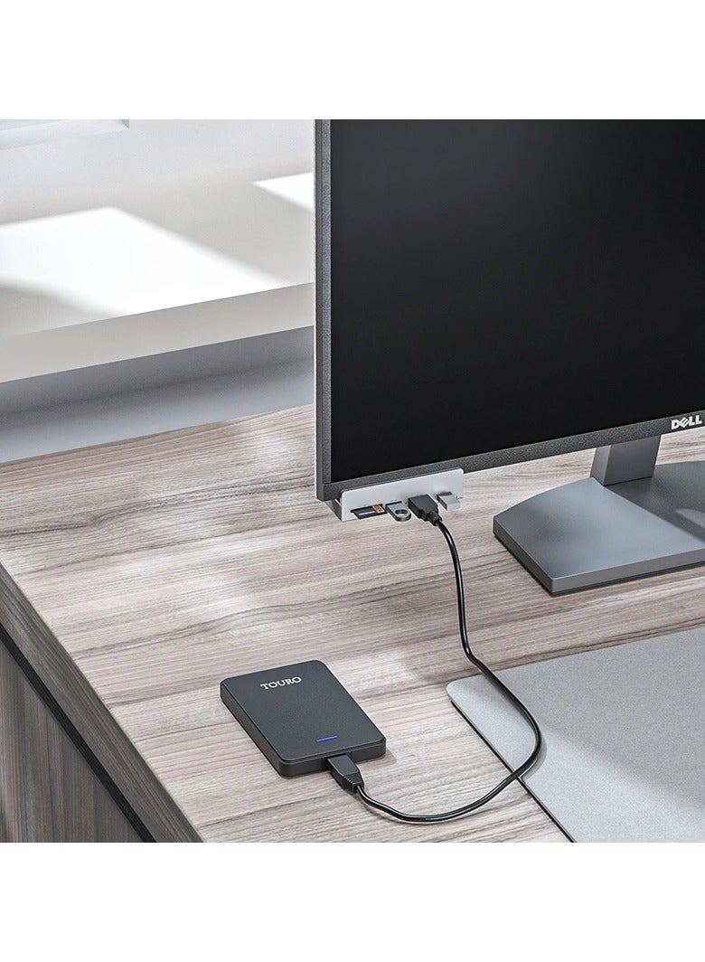 AROAQ محول USB 3.0 من الألمنيوم نوع C مع 4 منافذ وموزع طاقة (مع قارئ بطاقة SD/TF) - Image 2