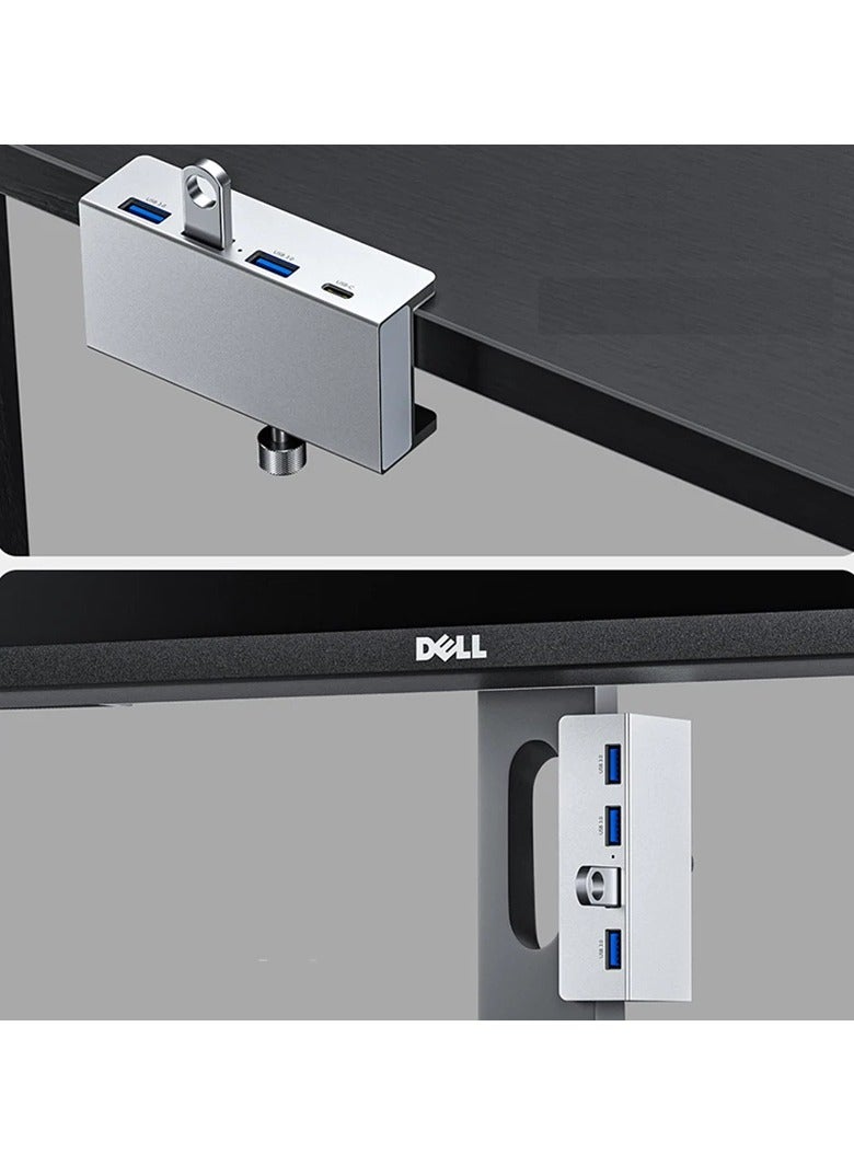 AROAQ محول USB 3.0 من الألمنيوم نوع C مع 4 منافذ وموزع طاقة (مع قارئ بطاقة SD/TF) - Image 5