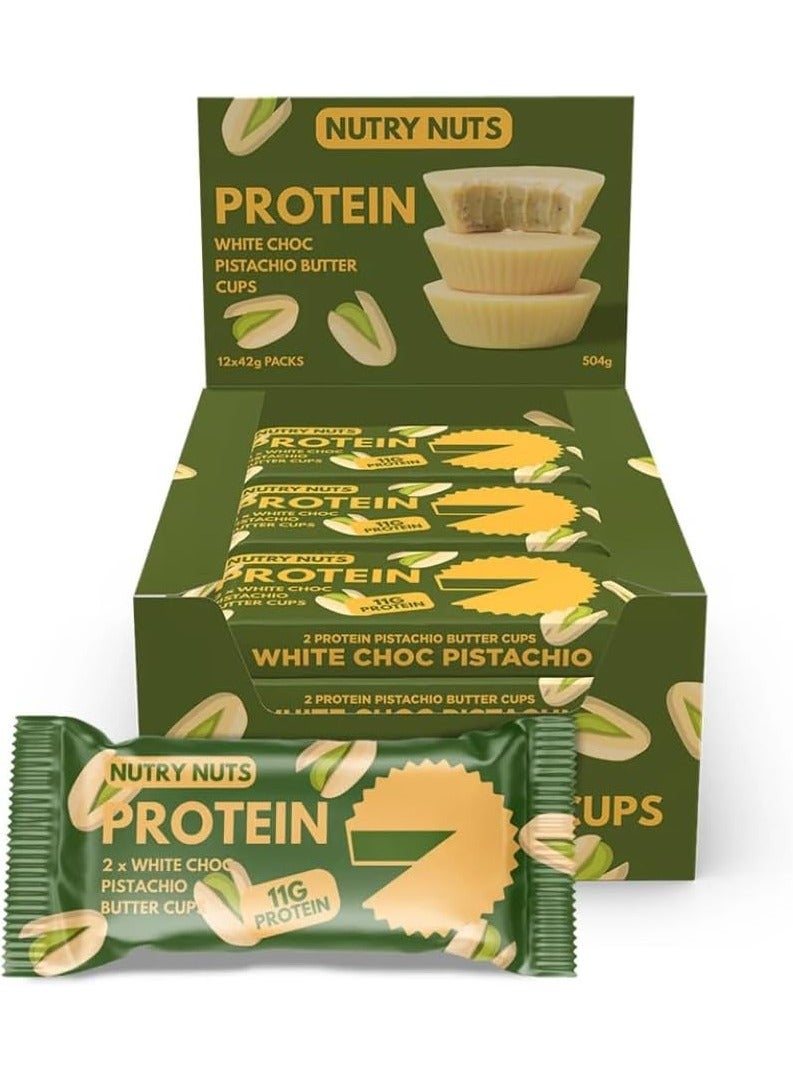 Nutry Nuts Nutry Nuts White Choc Pistachio Cup 42g Pack of 12 - Image 1