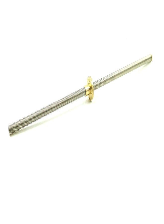 إنفينتو INVENTO قطعة واحدة 600 مم (0.6 متر) قضيب ملولب من الفولاذ المقاوم للصدأ SS304، مقاس M5، قطر خارجي 5 مم، مع صامولة M5، خطوة 0.8 مم، صامولة T نحاسية دائرية ذات حافة واحدة، مناسبة للطابعات ثلاثية الأبعاد والروبوتات CNC - Image 1