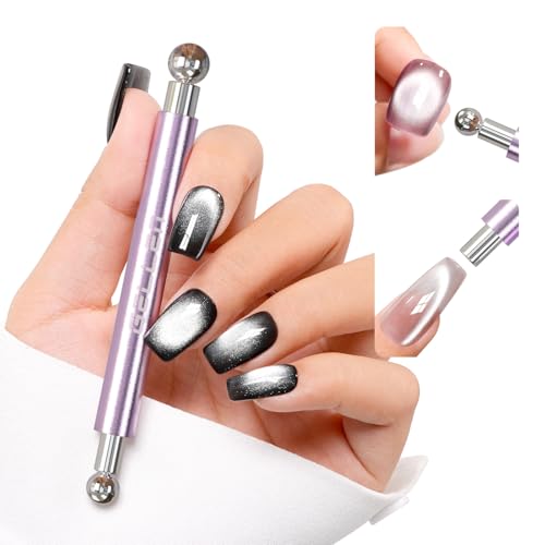 Gellen DoubleEnded Cat Eye Magnet Stick for Nail Dual Cat Eye Gel Nail Polish Sturdy Magnet Tool with Round Beads Multifunctional CatEye Nail Art Effect at Home or Salon DIY - Image 1