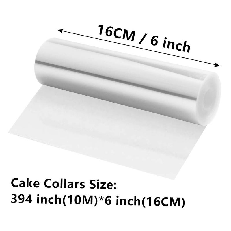 Cyimi Cake Collars 6 x 394inch, Transparent Cake Rolls, Acetate Cake Collars, Mousse Cake Clear Acetate Sheets for Chocolate Mousse Baking, Cake Decorating,12 Stickers Included - Image 2