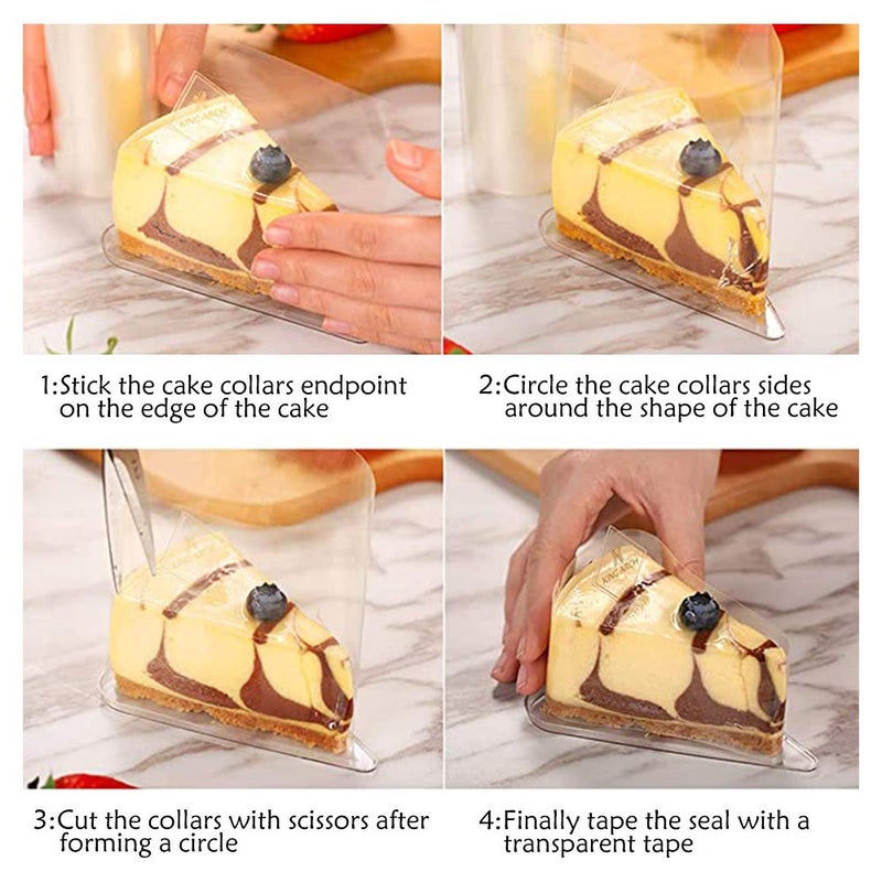 Cyimi Cake Collars 6 x 394inch, Transparent Cake Rolls, Acetate Cake Collars, Mousse Cake Clear Acetate Sheets for Chocolate Mousse Baking, Cake Decorating,12 Stickers Included - Image 3