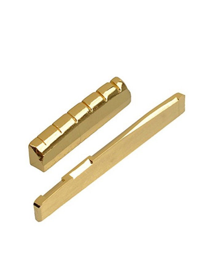 SAPHUE GETMusic 6-String Acoustic Guitar Brass Nut and Saddle Gold Plated - Image 5