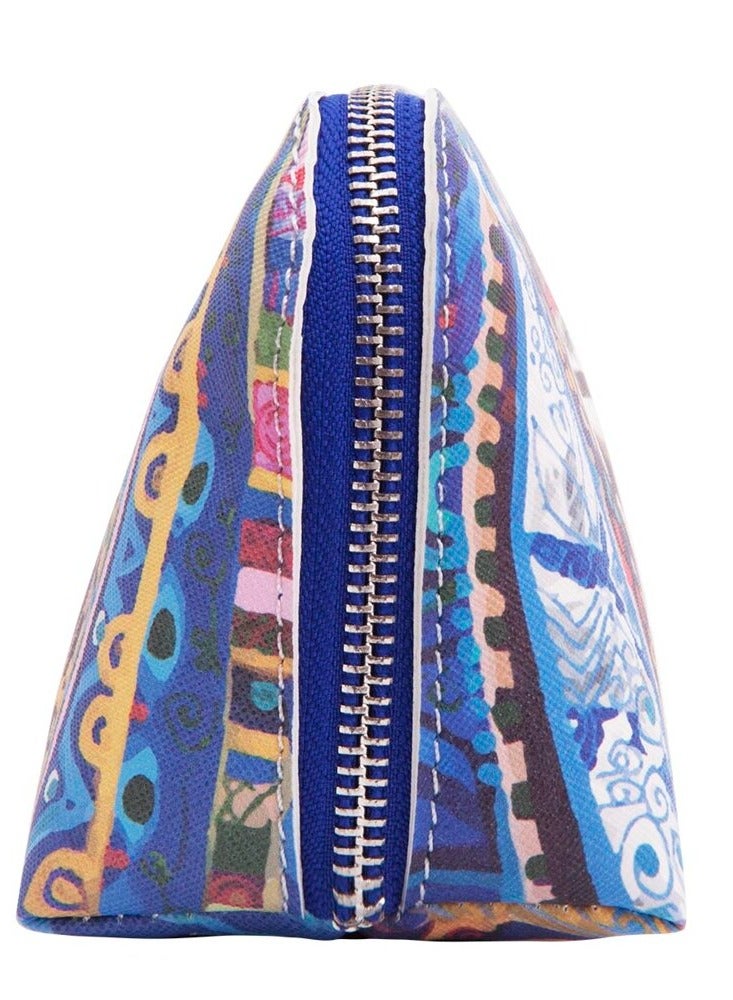 Travel Cosmetic Bag Make up Pouch Case Toiletry Organizer Pencil Case 6x4x3 in Blue Color - Image 4