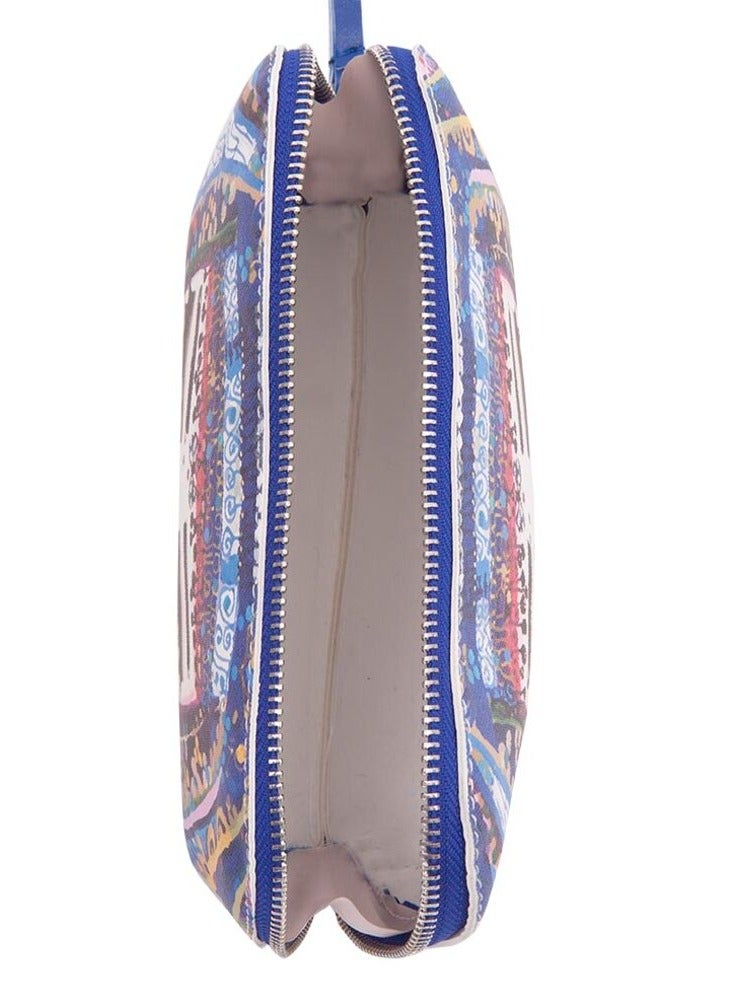 Travel Cosmetic Bag Make up Pouch Case Toiletry Organizer Pencil Case 6x4x3 in Blue Color - Image 3