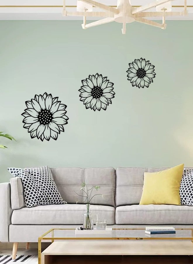 RESACO Sunflower Wall Decor 3 Pieces Flowers Metal Wall Art Black Sunflowers Home Decorations for Bathroom Farmhouse Living Room Kitchen Home Office - Image 5