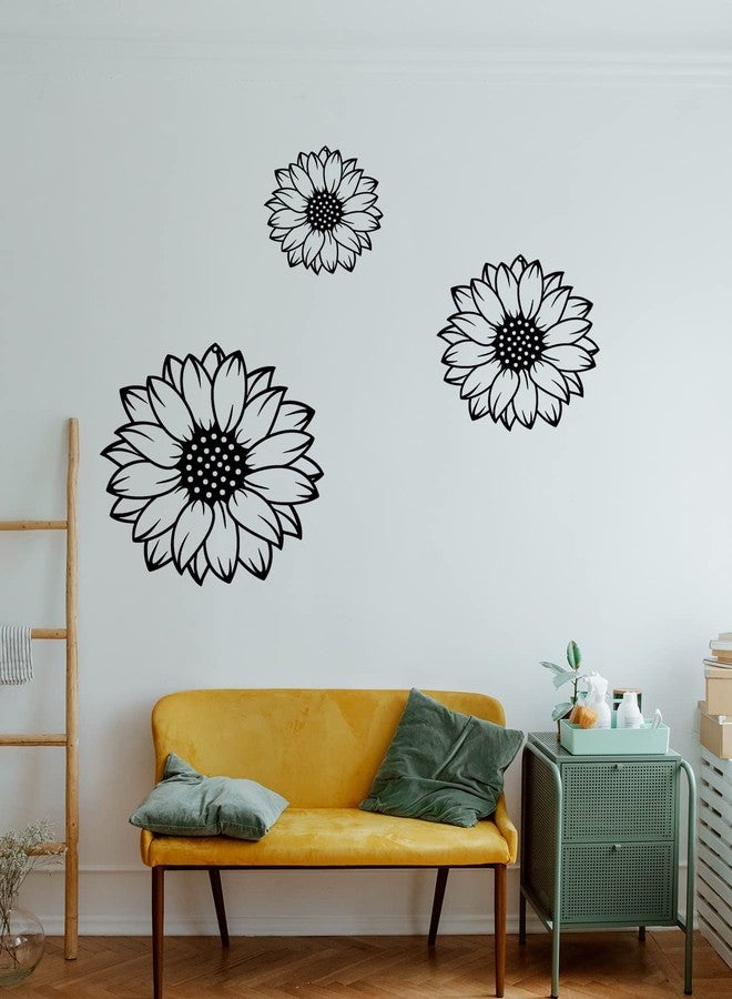 RESACO Sunflower Wall Decor 3 Pieces Flowers Metal Wall Art Black Sunflowers Home Decorations for Bathroom Farmhouse Living Room Kitchen Home Office - Image 4