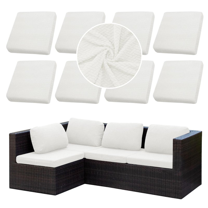 SUKAIKEQA Outdoor Cushion Covers Set,8PCS Waterproof Patio Furniture Couch Seat Slipcovers, Replacement for Sofa Sectional Chair(Coverï¼ŒOnly) - Image 1