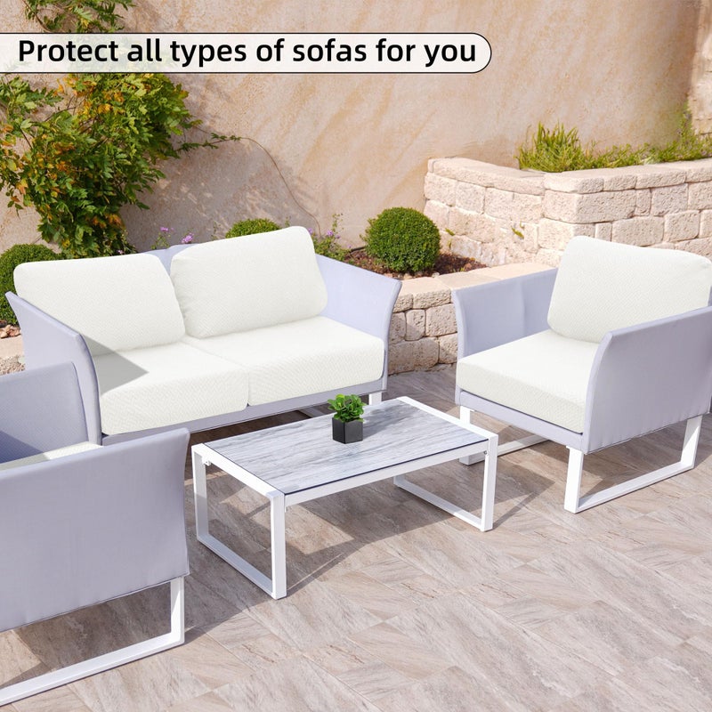 SUKAIKEQA Outdoor Cushion Covers Set,8PCS Waterproof Patio Furniture Couch Seat Slipcovers, Replacement for Sofa Sectional Chair(Coverï¼ŒOnly) - Image 4