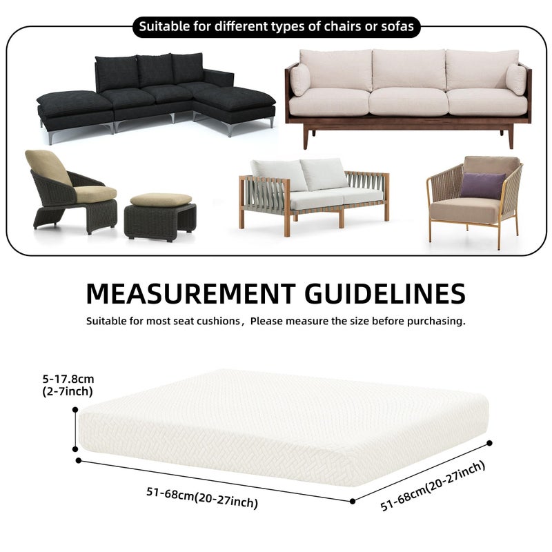 SUKAIKEQA Outdoor Cushion Covers Set,8PCS Waterproof Patio Furniture Couch Seat Slipcovers, Replacement for Sofa Sectional Chair(Coverï¼ŒOnly) - Image 2