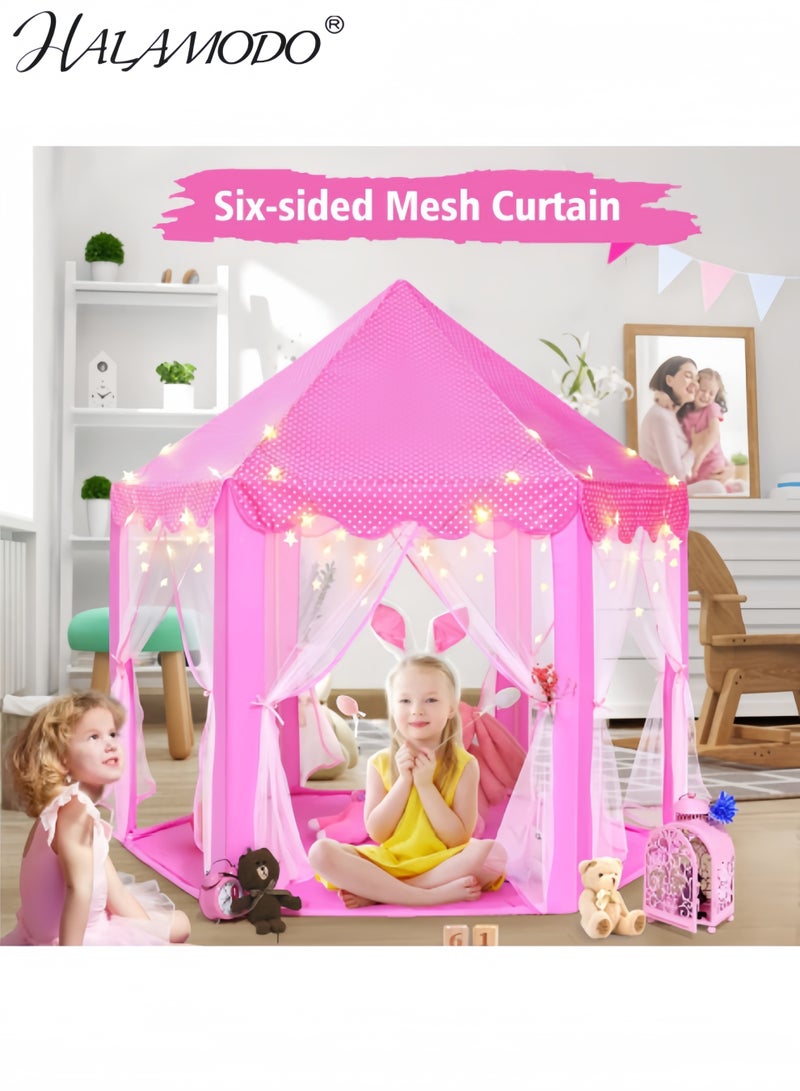 Halamodo Princess Tent Girls Large Playhouse Kids Castle Play Tent Toy for Children Indoor and Outdoor Games, 51'' x 53''  x 53'' - Image 2
