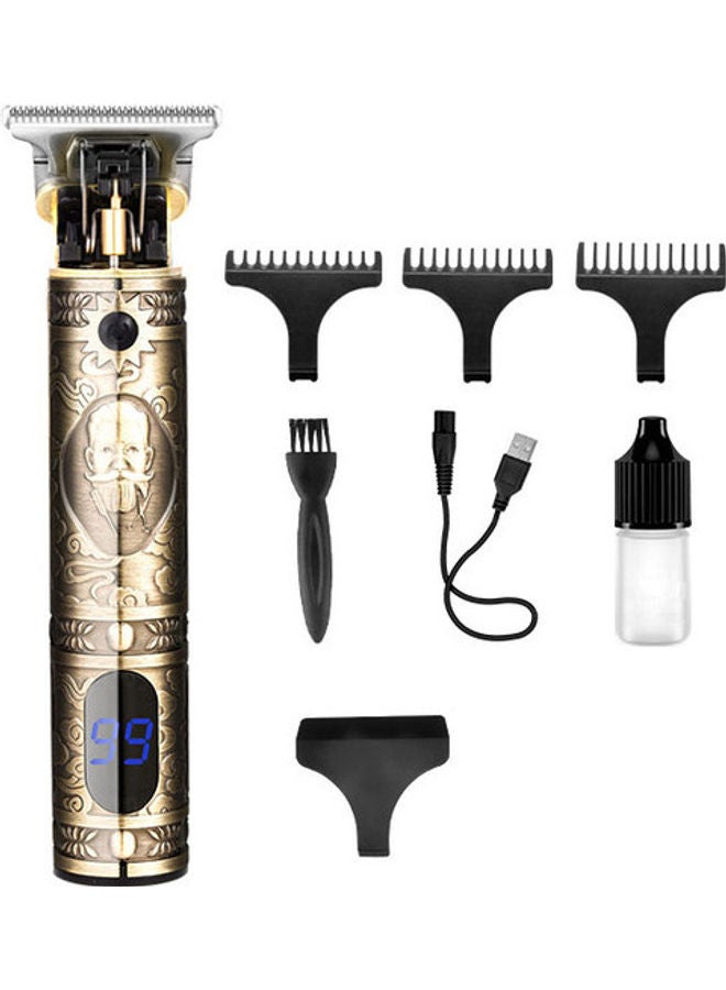 Kemei 8-Piece Professional Adjustable Hair Trimmer Blade Clipper Set 700Y Gold 9.5*5*19.8cm - Image 1