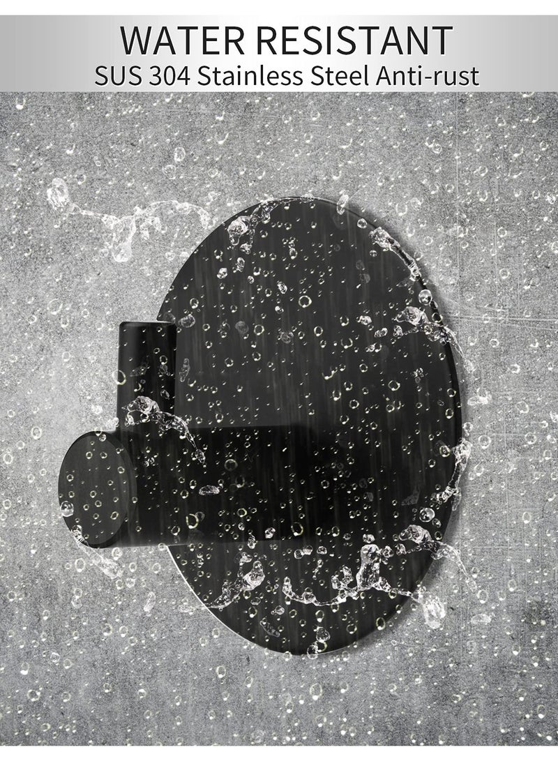 Excefore 4 قطع خطافات ذاتية اللصق سوداء، شماعة مثبتة على الحائط ذاتية اللصق، بدون حفر أو مسامير للمفاتيح والمعطف والمناشف للمطبخ والحمام والمرحاض - Image 3