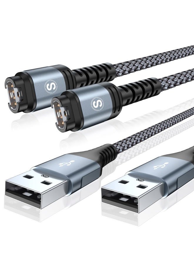 Sweguard Gar min Watch Charger Cable Right Angle [2-Pack,1.2M] Compatible with Gar min Fenix 7 7S 7X 6 6S 6X 5 5S 5X Plus Pro,Forerunner 955 965 45 45S 245,Instinct,Approach S62,Vivoactive 4 4S,Venu - Image 1