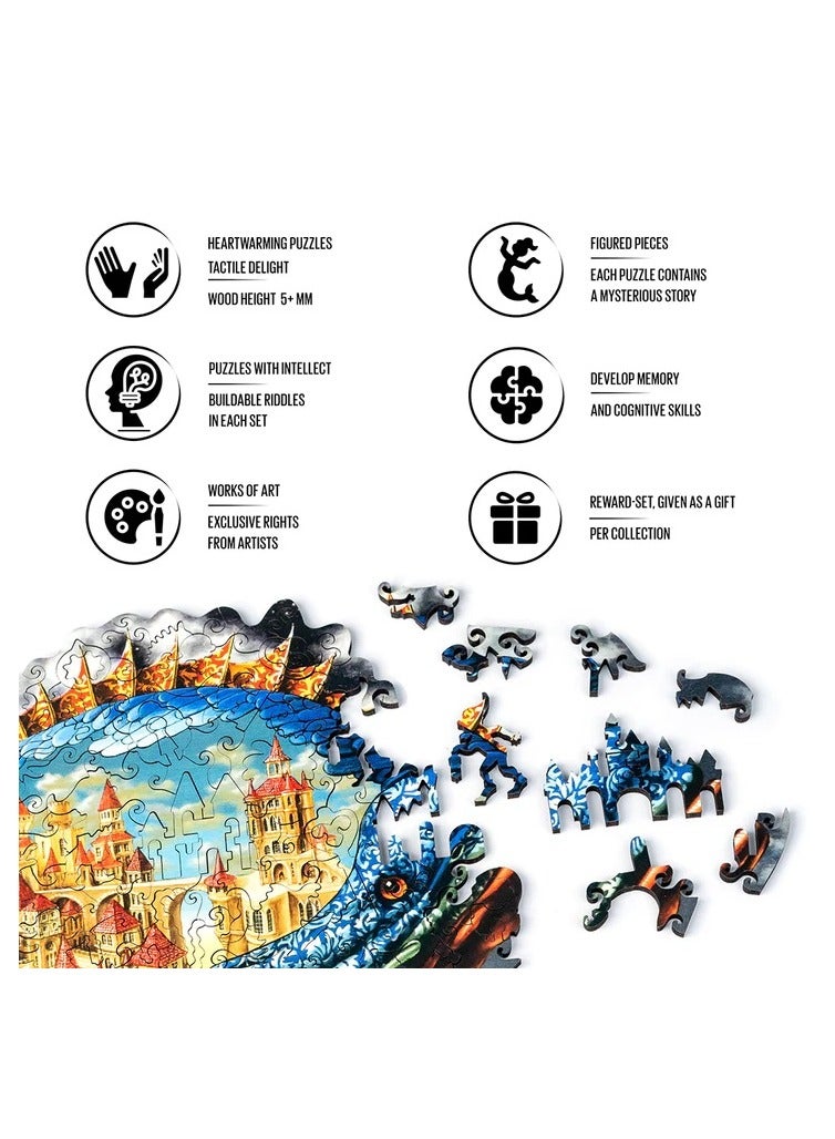 بازلز أحجية الصور المقطوعة الخشبية من دافيتشي في الأسماك المأهولة - Image 3