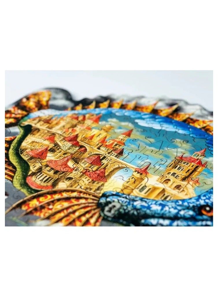 بازلز أحجية الصور المقطوعة الخشبية من دافيتشي في الأسماك المأهولة - Image 2