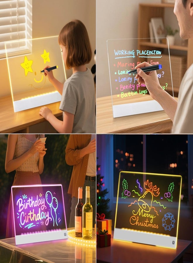 Yecuip 16-Inch LED Note Board Rechargeable with 7 Colors, Doodle Glow Board Neon Art Dry Erase Light Up Drawing Pad with Invisible Stand, Sketching Gift Toy for Kids/Girls/Teens, 12 Markers - Image 4