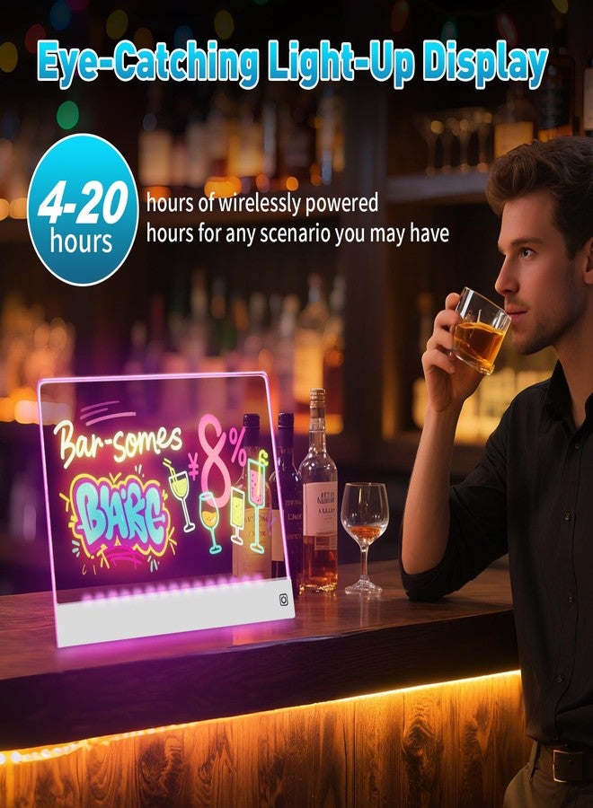 Yecuip 16-Inch LED Note Board Rechargeable with 7 Colors, Doodle Glow Board Neon Art Dry Erase Light Up Drawing Pad with Invisible Stand, Sketching Gift Toy for Kids/Girls/Teens, 12 Markers - Image 2