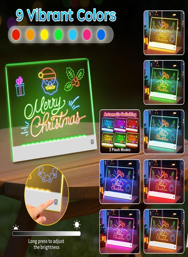 Yecuip 16-Inch LED Note Board Rechargeable with 7 Colors, Doodle Glow Board Neon Art Dry Erase Light Up Drawing Pad with Invisible Stand, Sketching Gift Toy for Kids/Girls/Teens, 12 Markers - Image 3