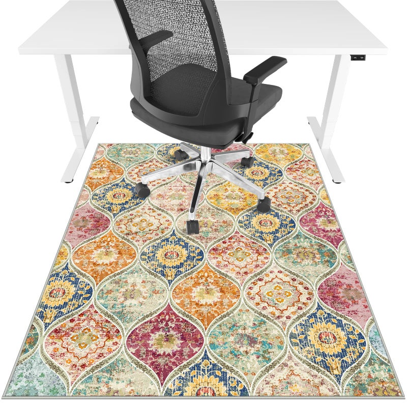 Lreedy Office Chair Mat for Hardwood Floor Tile Floor36X 48 Heavy Duty Desk Chair Mat for Hard Floors Under Desk Rug for Rolling Computer ChairAnti SlipLow Pile Carpet Floor ProtectorMulti - Image 2
