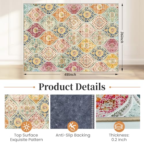 Lreedy Office Chair Mat for Hardwood Floor Tile Floor36X 48 Heavy Duty Desk Chair Mat for Hard Floors Under Desk Rug for Rolling Computer ChairAnti SlipLow Pile Carpet Floor ProtectorMulti - Image 3