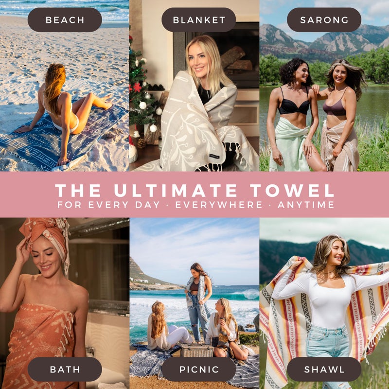 FESHKA Sand Free Turkish Beach Towel (37 x 67) Quick Dry Bath Towel, Oversized Beach Blanket, Lightweight for Travel - Made with 100% Organic Turkish Cotton - Lovesong (Pink) - Image 3