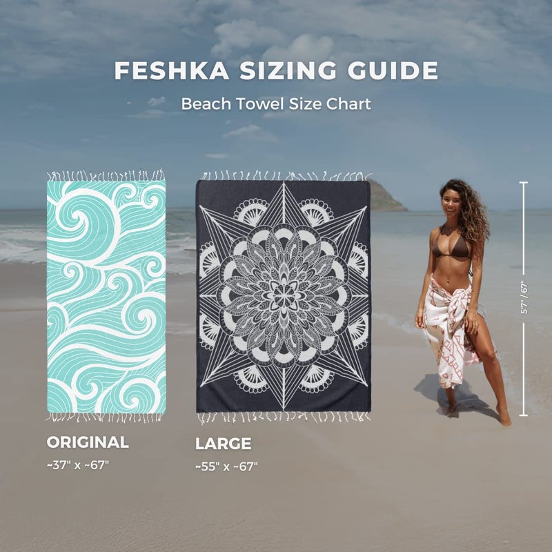 FESHKA Sand Free Turkish Beach Towel (37 x 67) Quick Dry Bath Towel, Oversized Beach Blanket, Lightweight for Travel - Made with 100% Organic Turkish Cotton - Lovesong (Pink) - Image 5