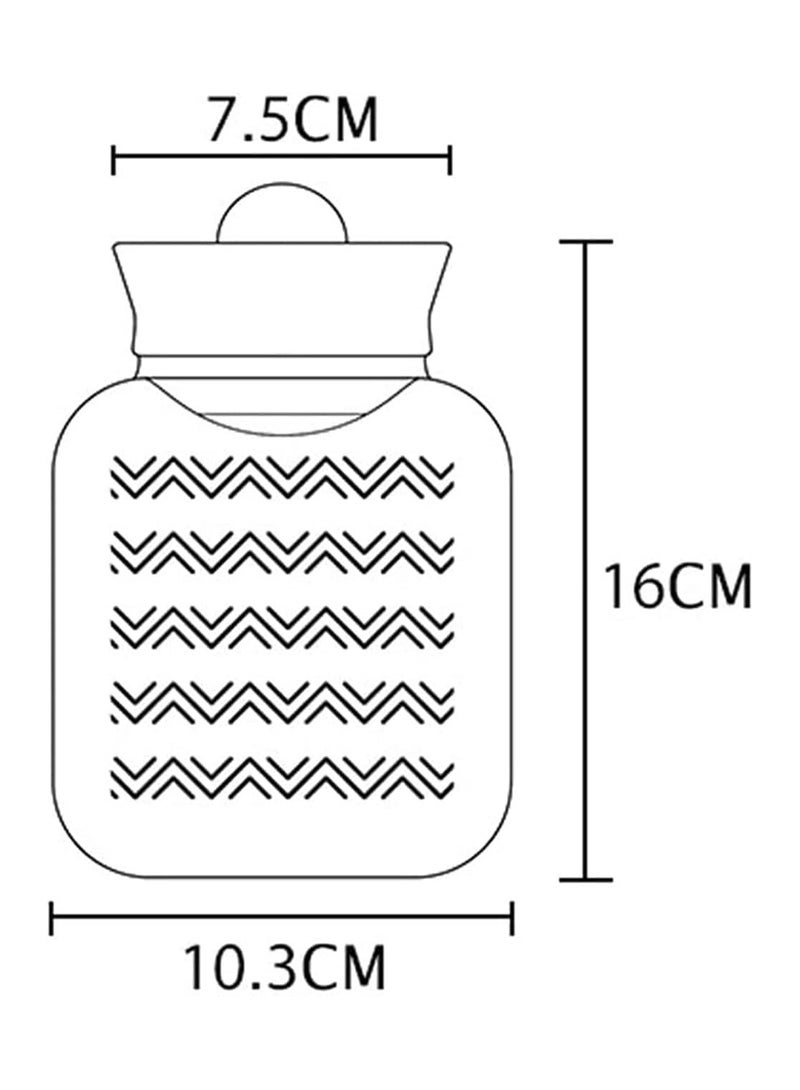 Arabest Hot Water Bottle with Soft Cover,Small Lovely and Reusable Hot Water Bottles Hand Warmers Portable Removeable&Washable Knit Bottle Covers, Microwave Oven Heating Available (Grey) - Image 4