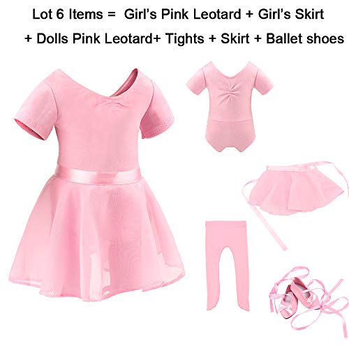 Barwa 18 inch Doll Me Doll Matching Outfits Clothes 4 PCS Ballet Ballerina Outfits Dance Dress Costume for Girls and 18 inch Dolls (140cm) - Image 2