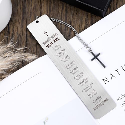 Shejdgart Metal Christian Bookmarks Gifts - Inspirational Bible Verse Bookmarks Gift for Book Lovers Religious Book Mark for Women Friends Birthday Baptism First Communion Graduation Retirement Gifts - Image 4