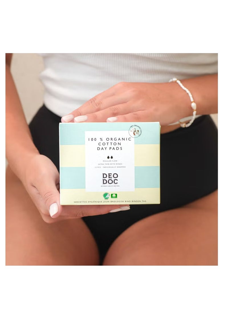 DeoDoc Organic Cotton Day Pads 12 pcs - Image 2